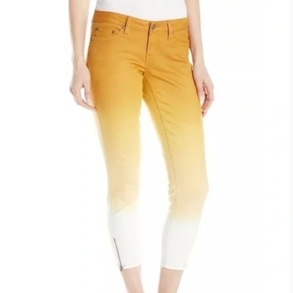 Prana Denim - Prana Gold Mustard Ombre Ankle Zip Jett Capri Jeans
